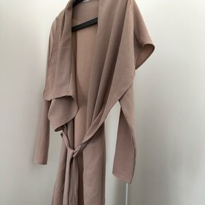 MBoutique Nude Long Wrap Crepe Jacket